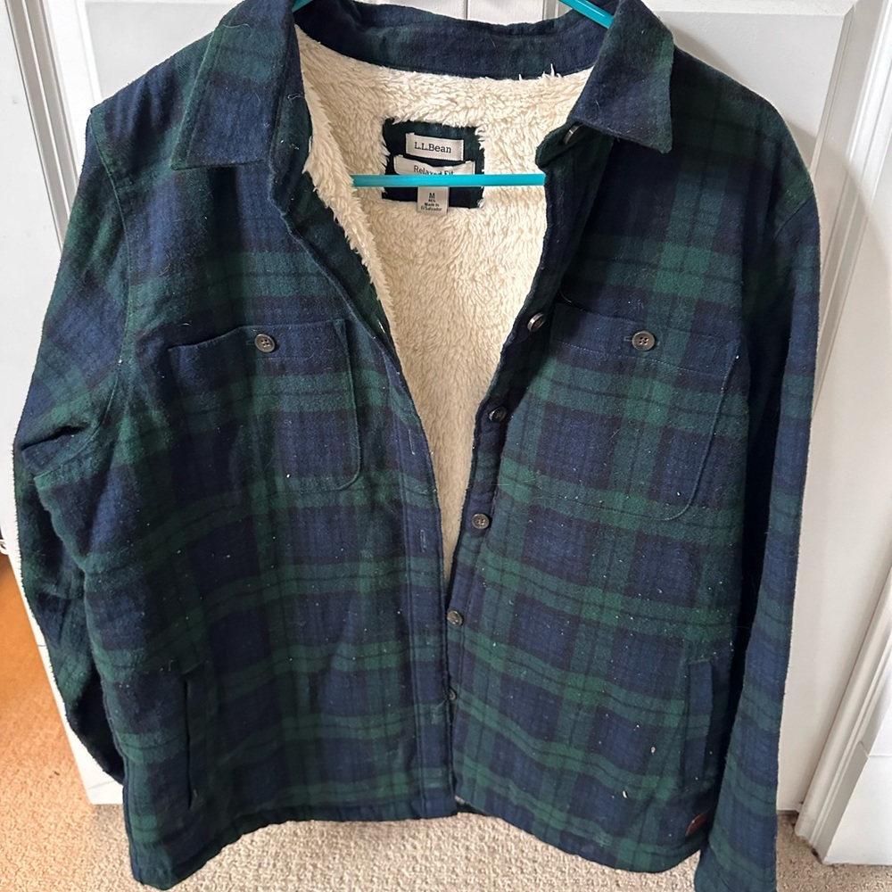 Women’s scotch plaid shirt Sherpa lined size M